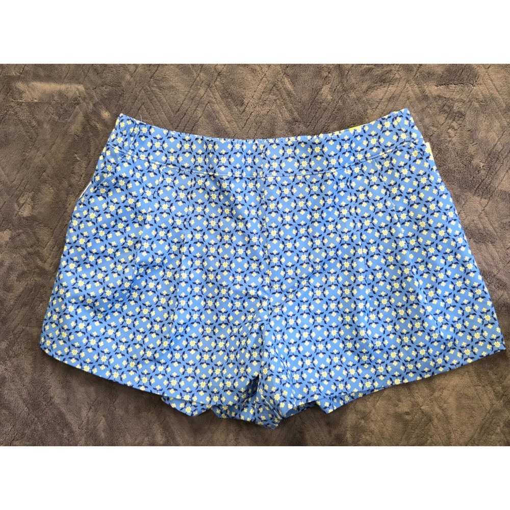NWT All In Motion High Rise Preppy Golf Shorts Large Women Blue Floral